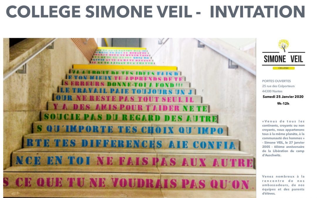 Portes Ouvertes du College SIMONE VEIL – Samedi 25 janvier 2020